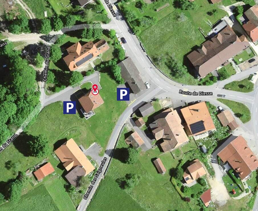 Deux endroits pour se parquer (accès Stand 3 ou Saigneules 2)